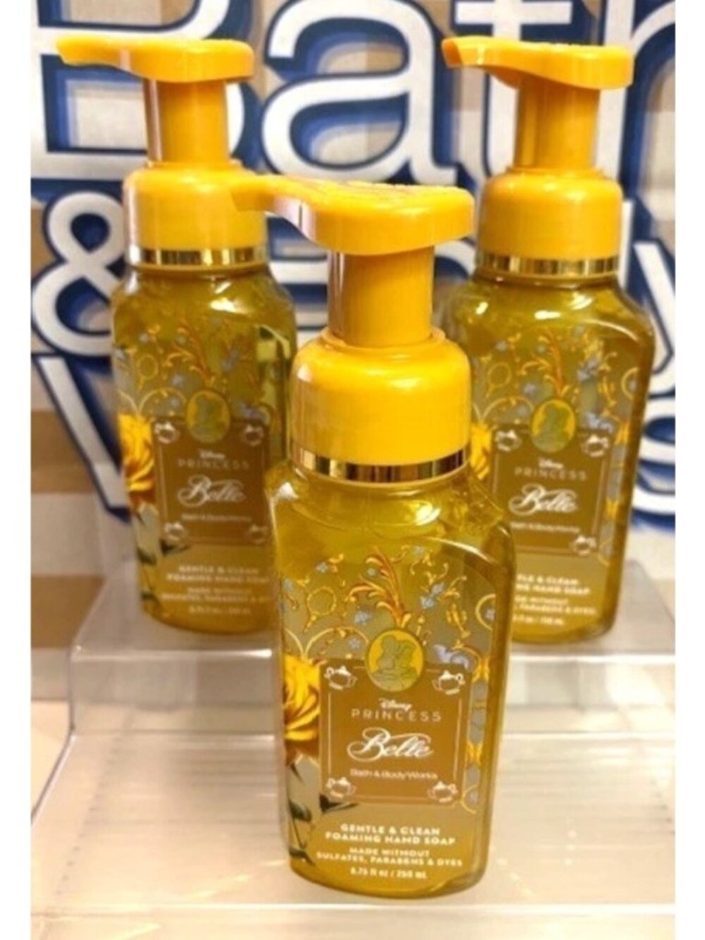 NEW! Bath & Body Works DISNEY *BELLE* GENTLE CLEAN FOAMING HAND SOAP (Qty 3)